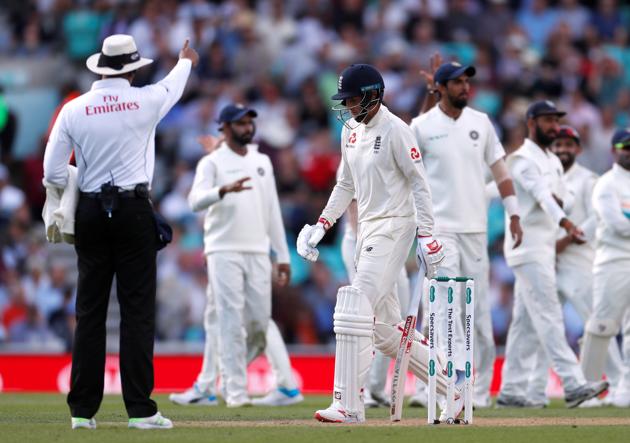 Bumrah then got rid of England captain Joe Root as he was trapped dead in front of the stumps (REUTERS) 
