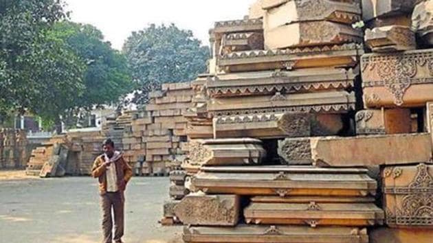 Arrival of a fresh load of stones from Rajasthan at the disputed Ram Janmabhumi-Babri Masjid site.(HT File Photo) Arrival of a fresh load of stones from Rajasthan at the disputed Ram Janmabhumi-Babri Masjid site.(HT File Photo)