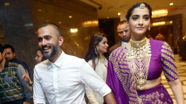 Sonam Kapoor Ahuja was in Delhi on Saturday with her husband, Anand Ahuja.(Viral Bhayani)