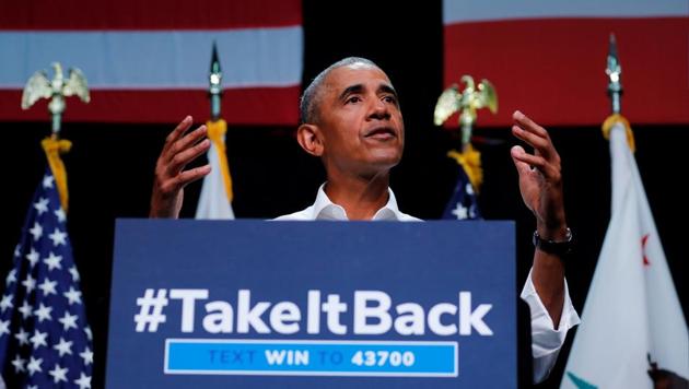 Former US President Barack Obama participates in a political rally for California Democratic candidates during a event in Anaheim, California, US, September 8, 2018. (REUTERS F)