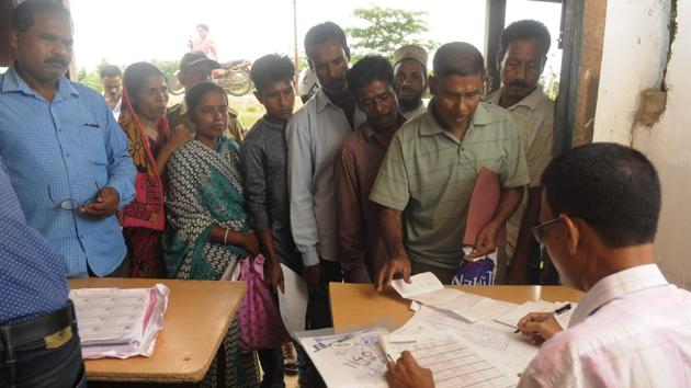 The ‘60s saw Assamese imposed in Barak valley schools, with Bengali back after resistance mounted. The ‘70s to the ‘80s saw the ‘Bideshi kheda’ movement, the target shifting from outsiders to illegal immigrants to Bengalis in general. Now there is the NRC. Many families could not apply for inclusion in the final draft of the current NRC because they could not supply the legacy data of which the 1951 NRC is a key document. (Samir Jana / HT Photo) The ‘60s saw Assamese imposed in Barak valley schools, with Bengali back after resistance mounted. The ‘70s to the ‘80s saw the ‘Bideshi kheda’ movement, the target shifting from outsiders to illegal immigrants to Bengalis in general. Now there is the NRC. Many families could not apply for inclusion in the final draft of the current NRC because they could not supply the legacy data of which the 1951 NRC is a key document. (Samir Jana / HT Photo)