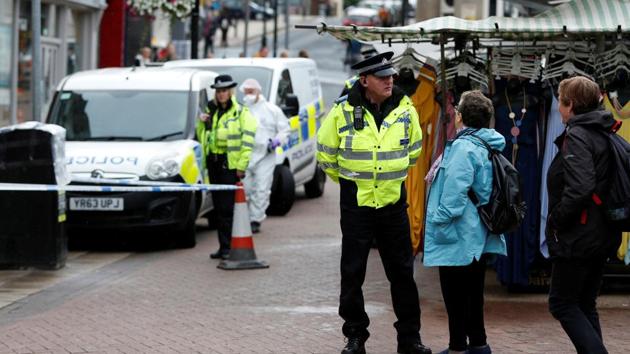 Police officers secure an area of the town centre after reports of a stabbing in Barnsley, Britain. (Reuters Photo) Police officers secure an area of the town centre after reports of a stabbing in Barnsley, Britain. (Reuters Photo)