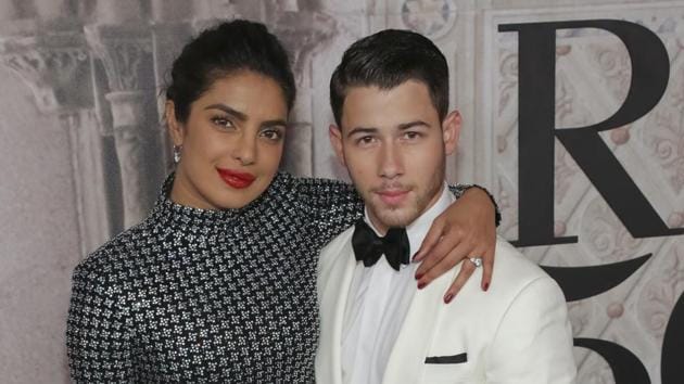 Priyanka Chopra and Nick Jonas at the Ralph Lauren 50th Anniversary Event in New York on Friday.(AP) Priyanka Chopra and Nick Jonas at the Ralph Lauren 50th Anniversary Event in New York on Friday.(AP)