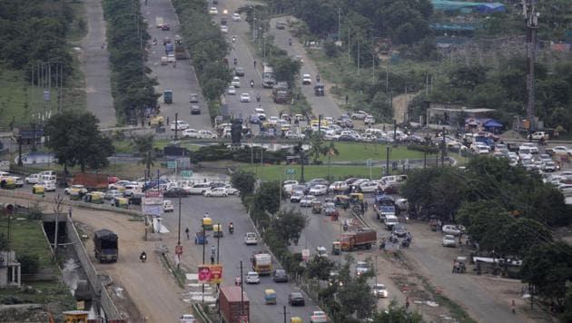 A view of Gaur chowk, in Greater Noida, India. (HT File Photo) A view of Gaur chowk, in Greater Noida, India. (HT File Photo)