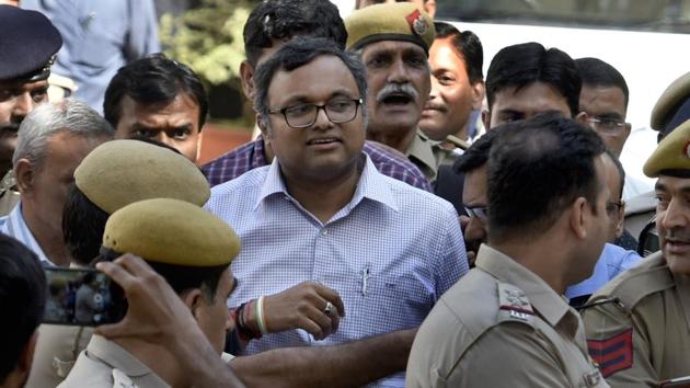 Karti Chidambaram coming out after the hearing at Patiala House Court in New Delhi on March 12, 2018. (Sushil Kumar/HT PHOTO) Karti Chidambaram coming out after the hearing at Patiala House Court in New Delhi on March 12, 2018. (Sushil Kumar/HT PHOTO)