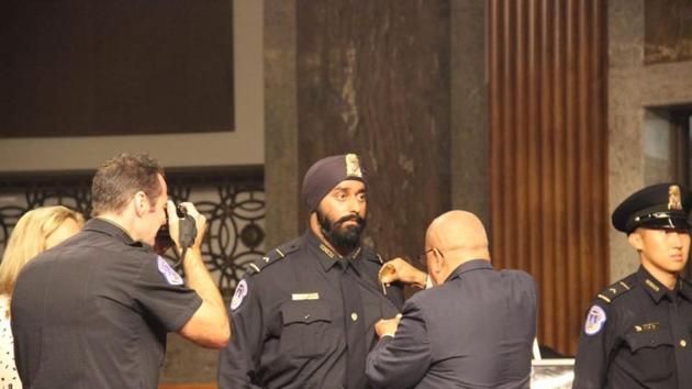 Anshdeep was inducted last week after he completed his gruelling training in the United States.(HT PHOTO)