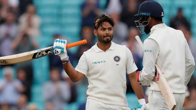 India's Rishabh Pant (L) celebrates his century. (AFP) 