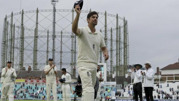 London: England's Alastair Cook, at the end of his last ever match before retiring from Test cricket. (AP) 