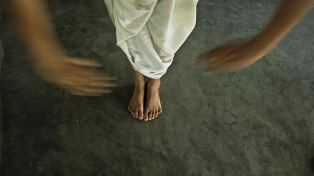 A young monk practices Mati Akhora, a devotional performing art at a Sat ra or Vaishnavite monastery in Majuli, Assam. The Neo-Vaishnavism movement started by Shankardeva in the medieval period focused on an egalitarian community and lead to a major renaissance in Assamese society. Over time, Satras became an important institution for socio-cultural exchange and propagating Neo-Vaishnavite values. (Anupam Nath / AP)