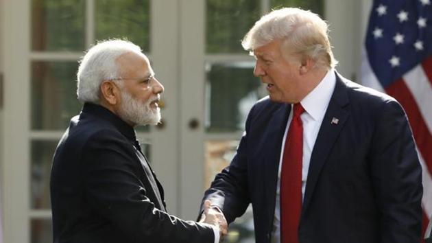 US president Donald Trump greets Prime Minister Narendra Modi during their joint news conference in the Rose Garden of the White House in Washington, US, on June 26, 2017. (Reuters File Photo) US president Donald Trump greets Prime Minister Narendra Modi during their joint news conference in the Rose Garden of the White House in Washington, US, on June 26, 2017. (Reuters File Photo)