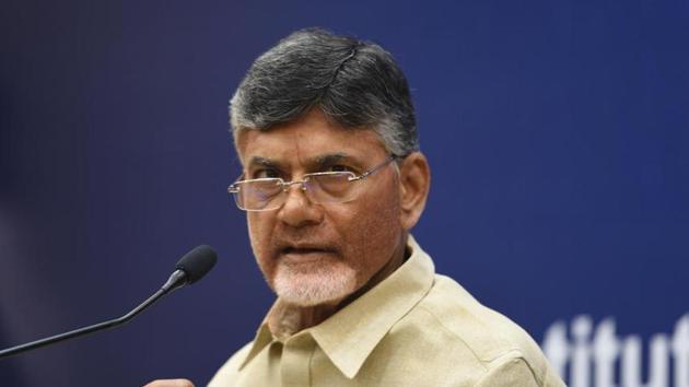Andhra Pradesh chief minister N. Chandrababu Naidu. The state government, in collaboration with a US firm, have announced a challenge that will culminate with presentations by 25 selected finalists on October 25.(Raj K Raj/HT File Photo)