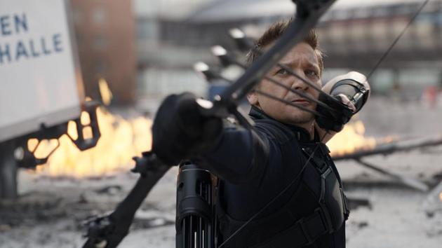 American actor Jeremy Renner as Hawkeye/Clint Barton in 2016’s Captain America: Civil War