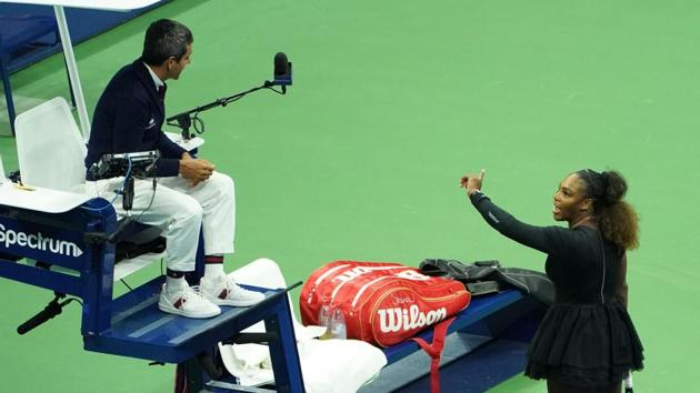 Serena Williams’ argument with chair umpire Carlos Ramos while playing Naomi Osaka of Japan during their 2018 US Open women's singles final match on September 8, 2018 in New York have stirred the tennis world. (AFP) Serena Williams’ argument with chair umpire Carlos Ramos while playing Naomi Osaka of Japan during their 2018 US Open women's singles final match on September 8, 2018 in New York have stirred the tennis world. (AFP)