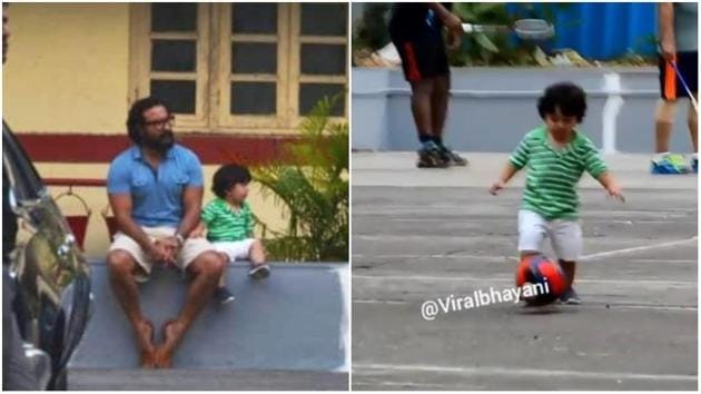 Saif Ali Khan enjoyed a quiet evening with his son Taimur. (Viral Bhayani) Saif Ali Khan enjoyed a quiet evening with his son Taimur. (Viral Bhayani)