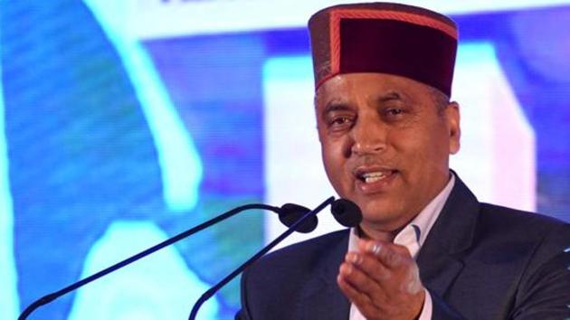 Himachal Pradesh chief minister Jairam Thakur at an event. Six ministers in his cabinet have asked forSUVs as they are better suited for hill roads than luxury cars that are being used at present.(Sanjeev Sharma / HT File)