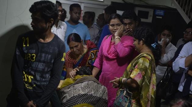 Family members of Samrat Das, 22, mourn over his body at a hospital after his death, following a fall on a staircase during an earthquake in Siliguri. An earthquake of magnitude 5.5 rocked Assam and hit parts of Meghalaya, Bihar, Jharkhand and West Bengal on Wednesday morning. (Diptendu Dutta / AFP) Family members of Samrat Das, 22, mourn over his body at a hospital after his death, following a fall on a staircase during an earthquake in Siliguri. An earthquake of magnitude 5.5 rocked Assam and hit parts of Meghalaya, Bihar, Jharkhand and West Bengal on Wednesday morning. (Diptendu Dutta / AFP)
