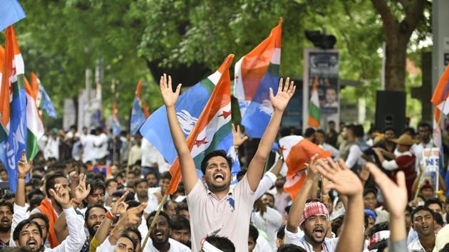 Independent candidate Vinod Jhakhar was elected president of Rajasthan University Students’ Union. Jhakhar, a rebel NSUI candidate, got 2,532 more votes than the official party candidate, Ranbir Singh Singhania. (Picture for representation) Independent candidate Vinod Jhakhar was elected president of Rajasthan University Students’ Union. Jhakhar, a rebel NSUI candidate, got 2,532 more votes than the official party candidate, Ranbir Singh Singhania. (Picture for representation)