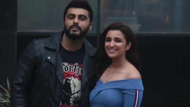 Actors Arjun Kapoor and Parineeti Chopra during the promotion of their upcoming film Namaste England in Mumbai.(IANS)