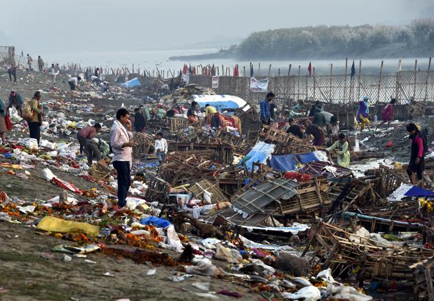 Every year, the Yamuna gets dirty and highly polluted after the festivities. (Arvind Yadav/HT File Photo) Every year, the Yamuna gets dirty and highly polluted after the festivities. (Arvind Yadav/HT File Photo)
