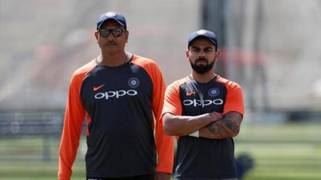 File image of India head coach Ravi Shastri and Virat Kohli during nets(Reuters) File image of India head coach Ravi Shastri and Virat Kohli during nets(Reuters)