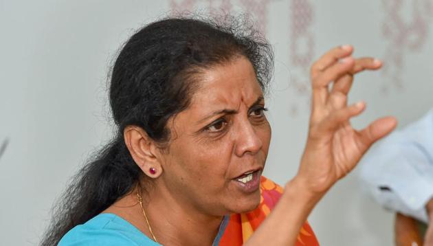 Defence Minister Nirmala Sitharaman during an interaction with journalists at PTI office, in New Delhi, Sept 13, 2018.(PTI)