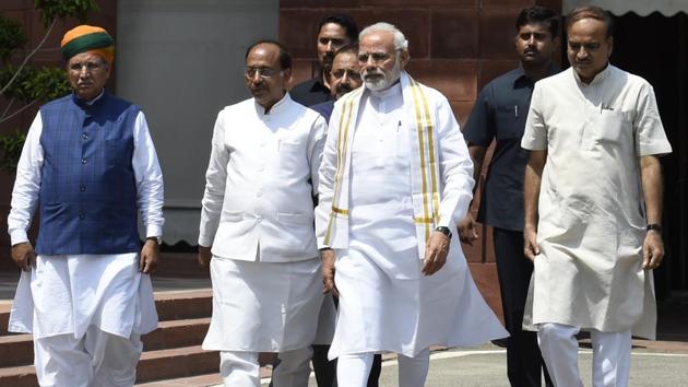 Prime Minister Narendra Modi during the BJP National executive committee meeting in New Delhi, India on September 8.(HT File Photo)