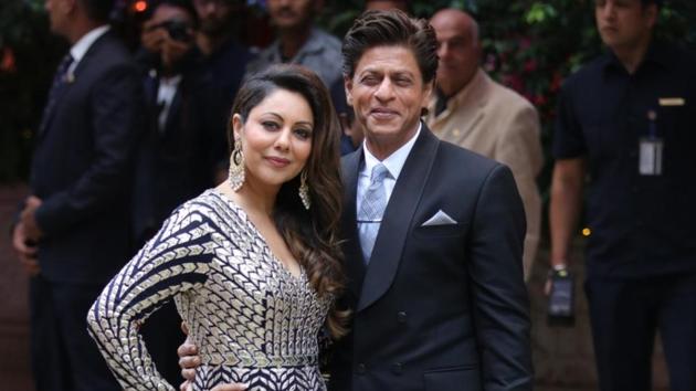 Shah Rukh Khan and his wife Gauri Khan at Akash Ambani and Shloka Mehta engagement in Mumbai. SRK remains one of the most popular actors across the globe. (IANS) Shah Rukh Khan and his wife Gauri Khan at Akash Ambani and Shloka Mehta engagement in Mumbai. SRK remains one of the most popular actors across the globe. (IANS)