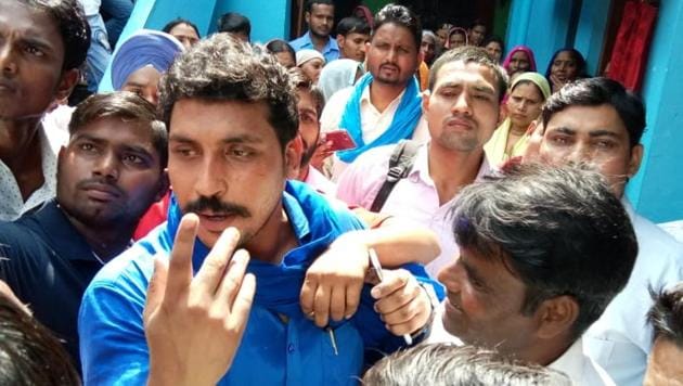 Bhim Army chief Chandrashekhar with his supporters after his release from Saharanpur jail. (HT photo) Bhim Army chief Chandrashekhar with his supporters after his release from Saharanpur jail. (HT photo)