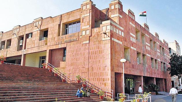 The JNU administrative building, in New Delhi. (Ajay Aggarwal/HT File Photo) The JNU administrative building, in New Delhi. (Ajay Aggarwal/HT File Photo)
