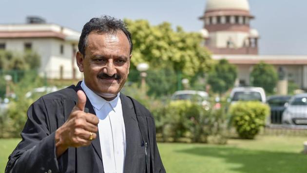 ISRO scientist S Nambi Narayanan’s advocate C Unnikrishnan gestures after the Supreme Court verdict. Narayanan’s arrest in the 1994 alleged spy scandal was “needless and unnecessary”, the Court ruled on Friday and ordered Rs 50 lakh compensation for the scientist who had accused the police of falsely framing him in the case. Reacting to the court order, Narayanan said, “I am happy justice has prevailed.” (PTI) ISRO scientist S Nambi Narayanan’s advocate C Unnikrishnan gestures after the Supreme Court verdict. Narayanan’s arrest in the 1994 alleged spy scandal was “needless and unnecessary”, the Court ruled on Friday and ordered Rs 50 lakh compensation for the scientist who had accused the police of falsely framing him in the case. Reacting to the court order, Narayanan said, “I am happy justice has prevailed.” (PTI)
