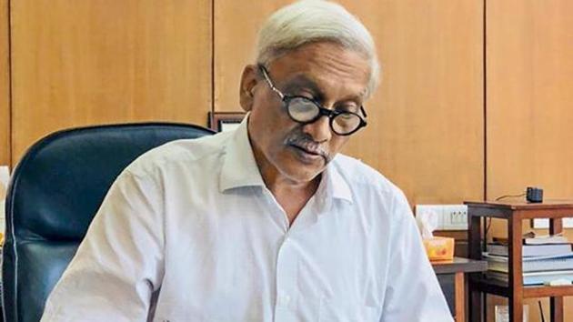 Goa chief minister Manohar Parrikar at his office at the Secretariat, in Porvorim in June 2018. Parrikar had undergone treatment for three months in the US for a pancreatic ailment earlier this year.(PTI File Photo)