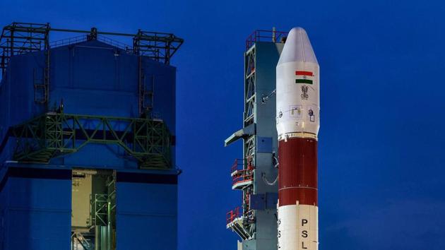 ISRO's PSLV-C42 carrying two earth observing satellites, NovaSAR and S1-4 of Surrey Satellite Technology Limited (SSTL), UK, ready to be launched from Sathish Dhawan Space Centre in Sriharikota, on Saturday, Sept. 15, 2018. (PTI) ISRO's PSLV-C42 carrying two earth observing satellites, NovaSAR and S1-4 of Surrey Satellite Technology Limited (SSTL), UK, ready to be launched from Sathish Dhawan Space Centre in Sriharikota, on Saturday, Sept. 15, 2018. (PTI)