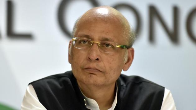Senior advocate Abhishek Manu Singhvi during a press conference at AICC headquarters in New Delhi. (Sonu Mehta/HT File Photo) Senior advocate Abhishek Manu Singhvi during a press conference at AICC headquarters in New Delhi. (Sonu Mehta/HT File Photo)