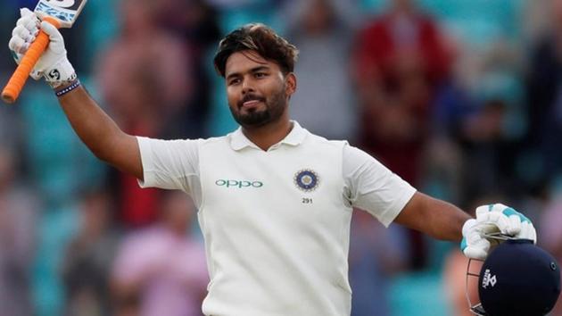 Rishabh Pant celebrates his century during the fifth Test match between India and England.(REUTERS)