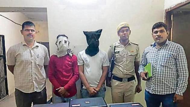 With the arrest of the four men, the police claimed to have solved nearly 50 theft cases in the city. (HT Photo) With the arrest of the four men, the police claimed to have solved nearly 50 theft cases in the city. (HT Photo)