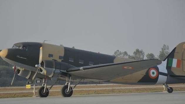 Dakota military transport aircraft at Hindon air base. The Indian Air Force (IAF) has come up with major plans for Andhra Pradesh to make it a ‘strategic base’.(HT File Photo) Dakota military transport aircraft at Hindon air base. The Indian Air Force (IAF) has come up with major plans for Andhra Pradesh to make it a ‘strategic base’.(HT File Photo)