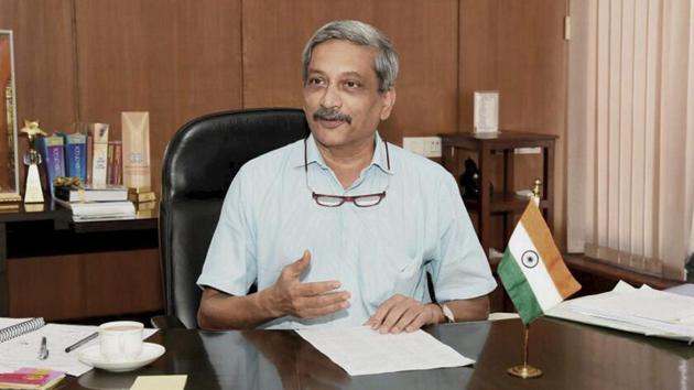 Goa chief minister Manohar Parikkar at his office in Panaji.(PTI File Photo)