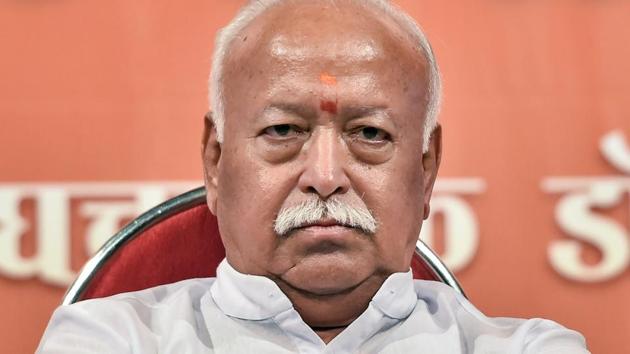 Talks by Rashtriya Swayamsevak Sangh (RSS) chief Mohan Bhagwat are the highlight of a three-day lecture series to held by the organisation in New Delhi’s Vigyan Bhawan starting Monday evening.(PTI)