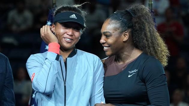 US Open champion Naomi Osaka of Japan (left) with Serena Williams. (AFP) US Open champion Naomi Osaka of Japan (left) with Serena Williams. (AFP)