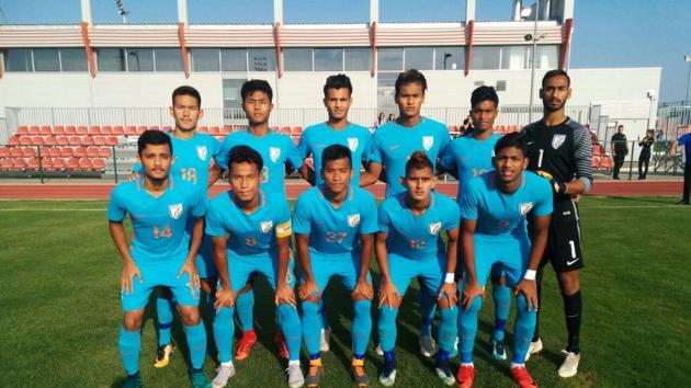 A team photo of the U-19 India outfit(Twitter/Indian Football Team)