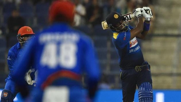 Sri Lanka's cricket team captain Angelo Mathews plays a shot during the one day international (ODI) Asia Cup cricket match between Sri Lanka and Afghanistan. (AFP) Sri Lanka's cricket team captain Angelo Mathews plays a shot during the one day international (ODI) Asia Cup cricket match between Sri Lanka and Afghanistan. (AFP)