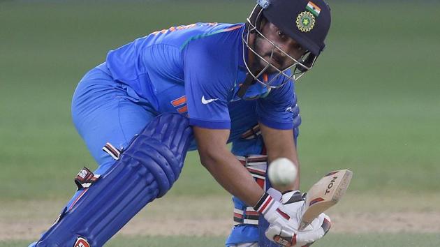 Indian batsman Kedar Jadhav plays a shot during the one day international. (AFP)