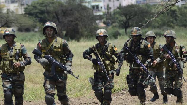 Bimstec Milex 2018 and the joint training has so far successfully increased camaraderie among the troops of the participating nations. (Ravindra Joshi/HT PHOTO) 