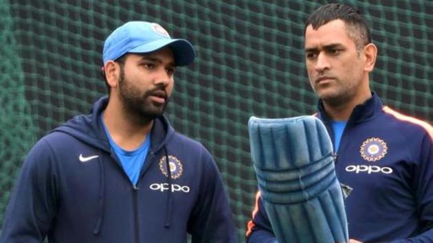 File image of stand-in India captain Rohit Sharma and MS Dhoni.(PTI)