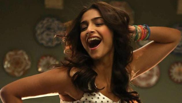 Sonam Kapoor in a still from Khoobsurat.