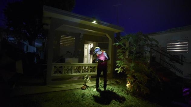 56-year-old Salgado plays with his dog Farruko. Salgado has another reason to stay. He’s on Puerto Rico’s transplant list. “I could be called at any moment,” he said. Some of the patients knew each other before the storm; Vieques is a small island, with about 9,000 people. As months progressed, they began to feel like a small family, complete with quibbling, especially about those who complain too much. (Carlos Giusti / AP) 
