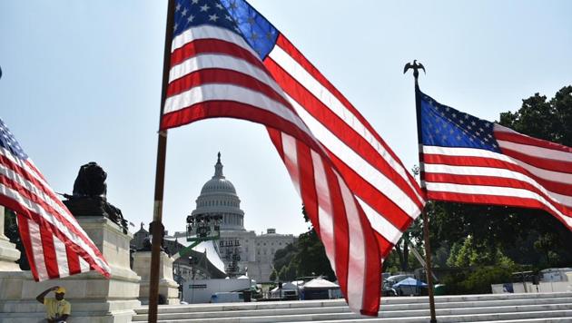 US flags are seen near the Mall in front of the US Capitol in Washington, DC on July 3.(AFP File Photo)