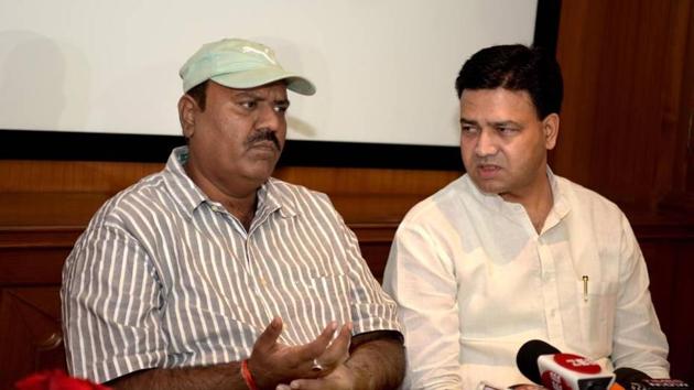 RCA secretary Rajendra Singh Nandu and treasurer Pinkesh Porwal.(HT PHOTO)