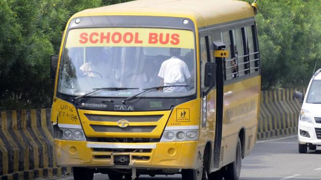 Private schools in Noida and Ghaziabad have increased security and vigilance in school buses and school premises in the wake of murder of 7-year-old in Ryan International School, Gurgaon.(Sunil Ghosh / Hindustan Times)