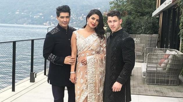 Priyanka Chopra and Nick Jonas at Lake Como for Isha Ambani’s engagement.